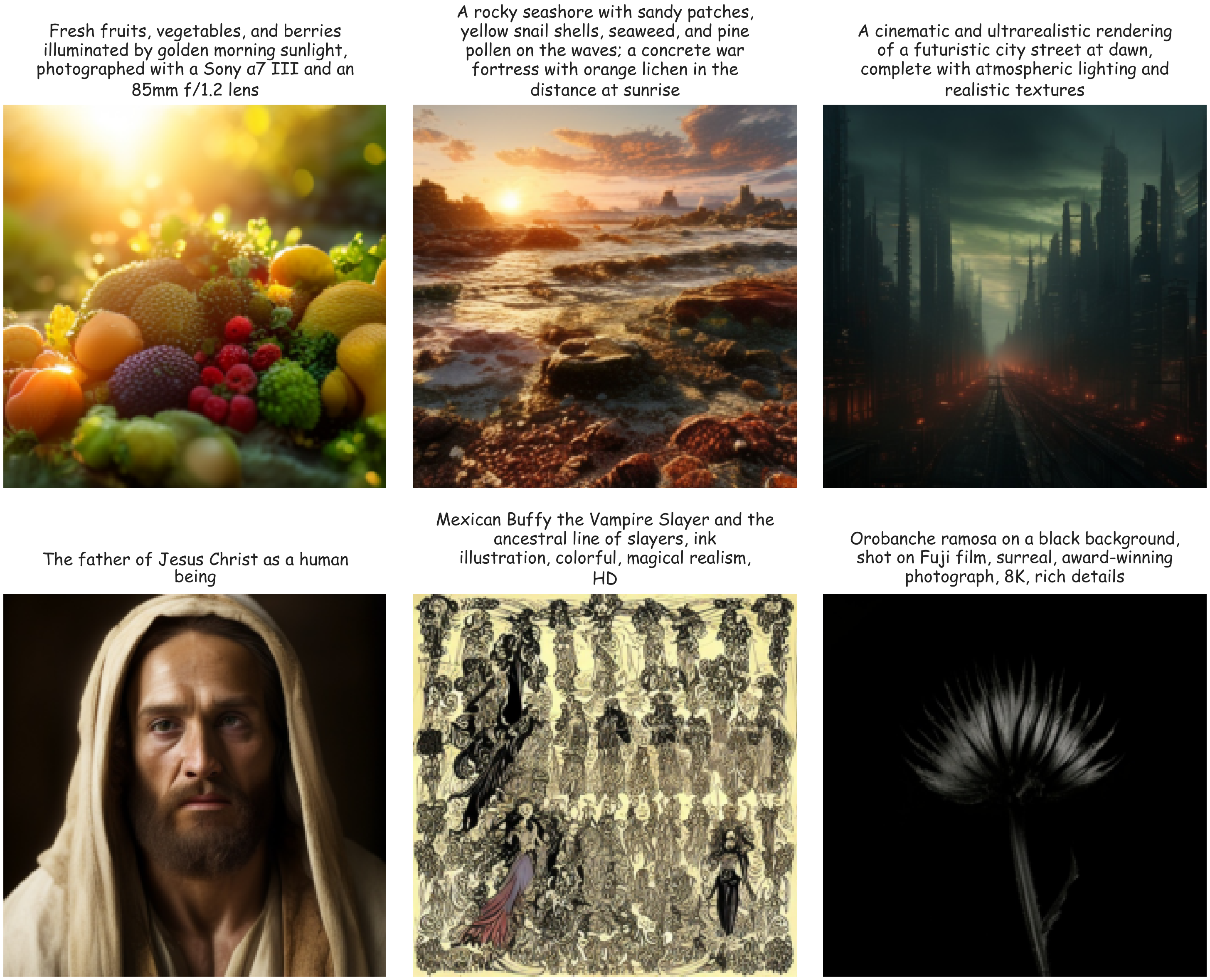 Complex text-to-image examples generated by FLAT.